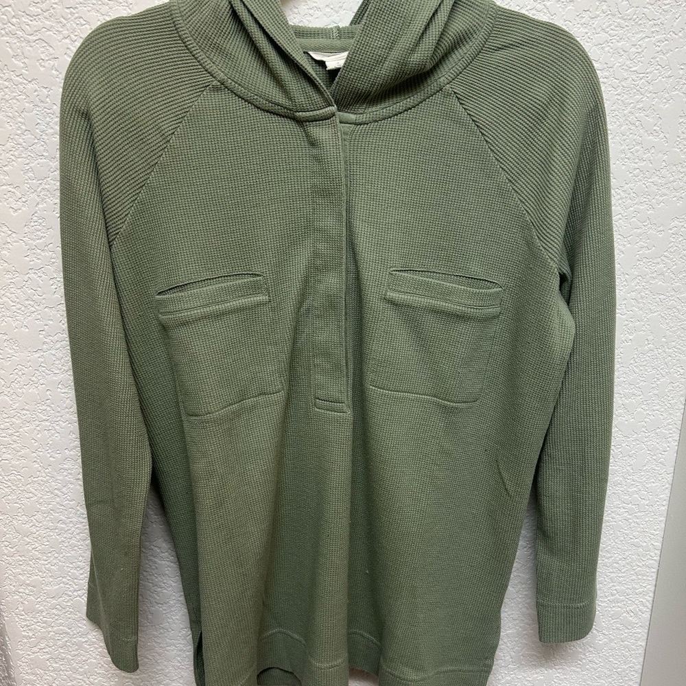 Caslon Sage Green Waffle Knit Hoodie